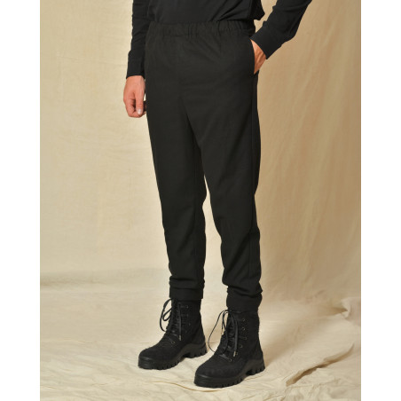 Pantalon en laine noir Cruna