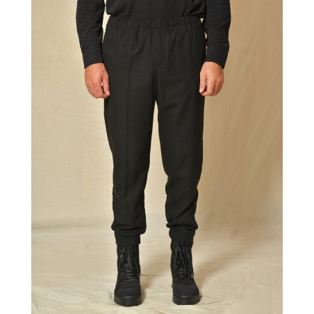Pantalon en laine noir Cruna