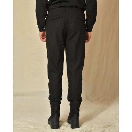Pantalon en laine noir Cruna