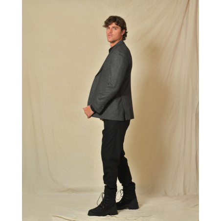 Pantalon en laine noir Cruna