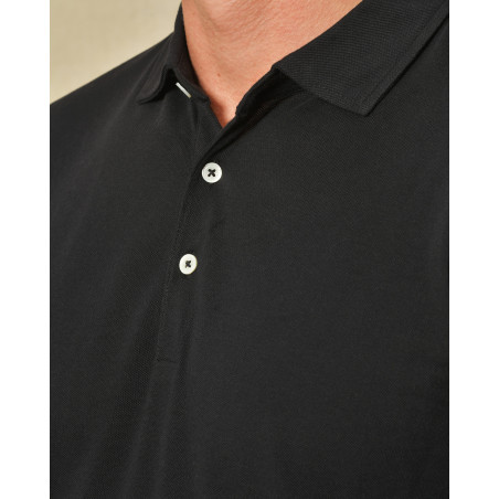 Polo manches longues en coton noir Outfit