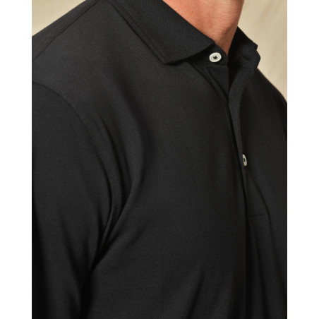 Polo manches longues en coton noir Outfit