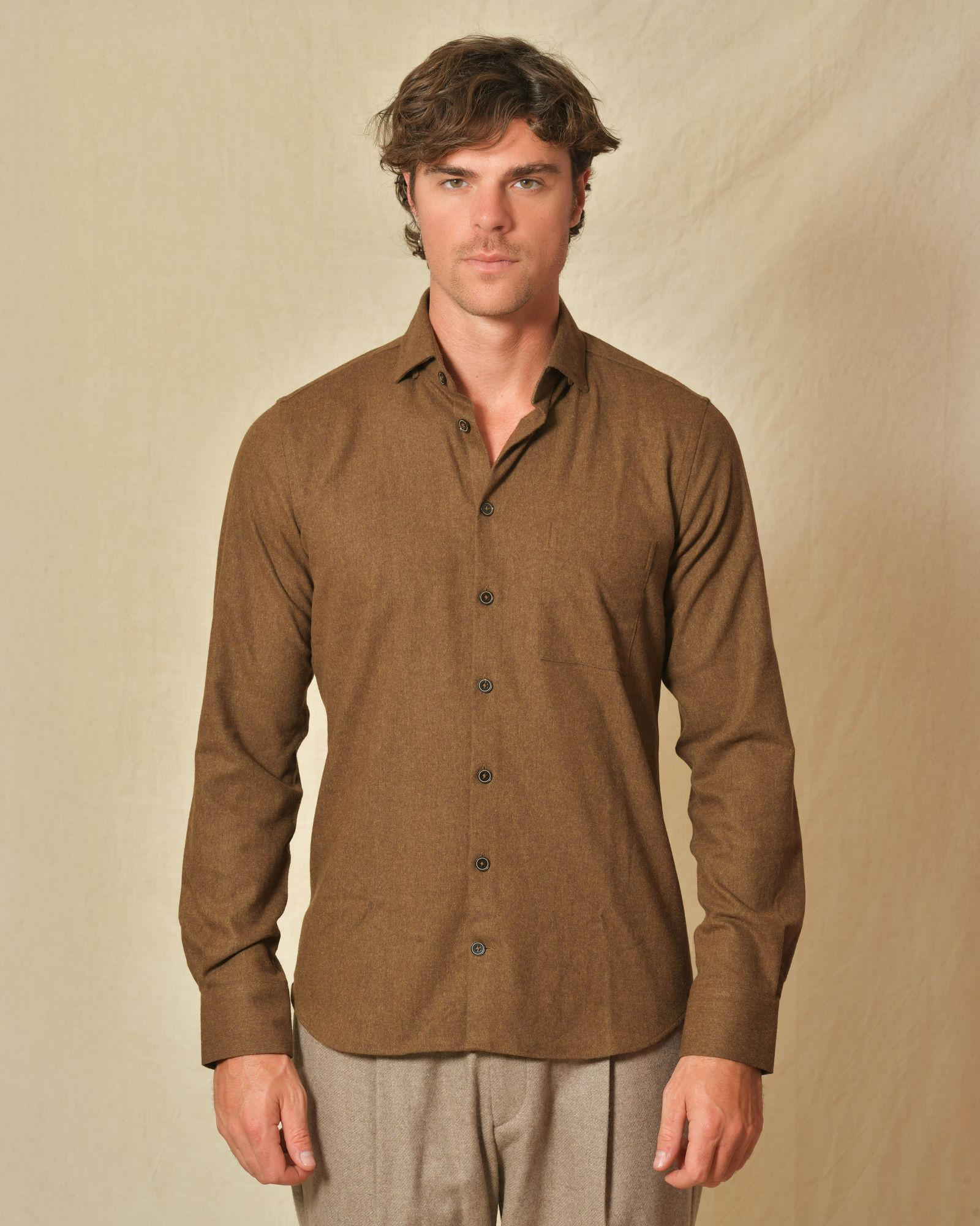 Chemise en laine marron Blue Industry