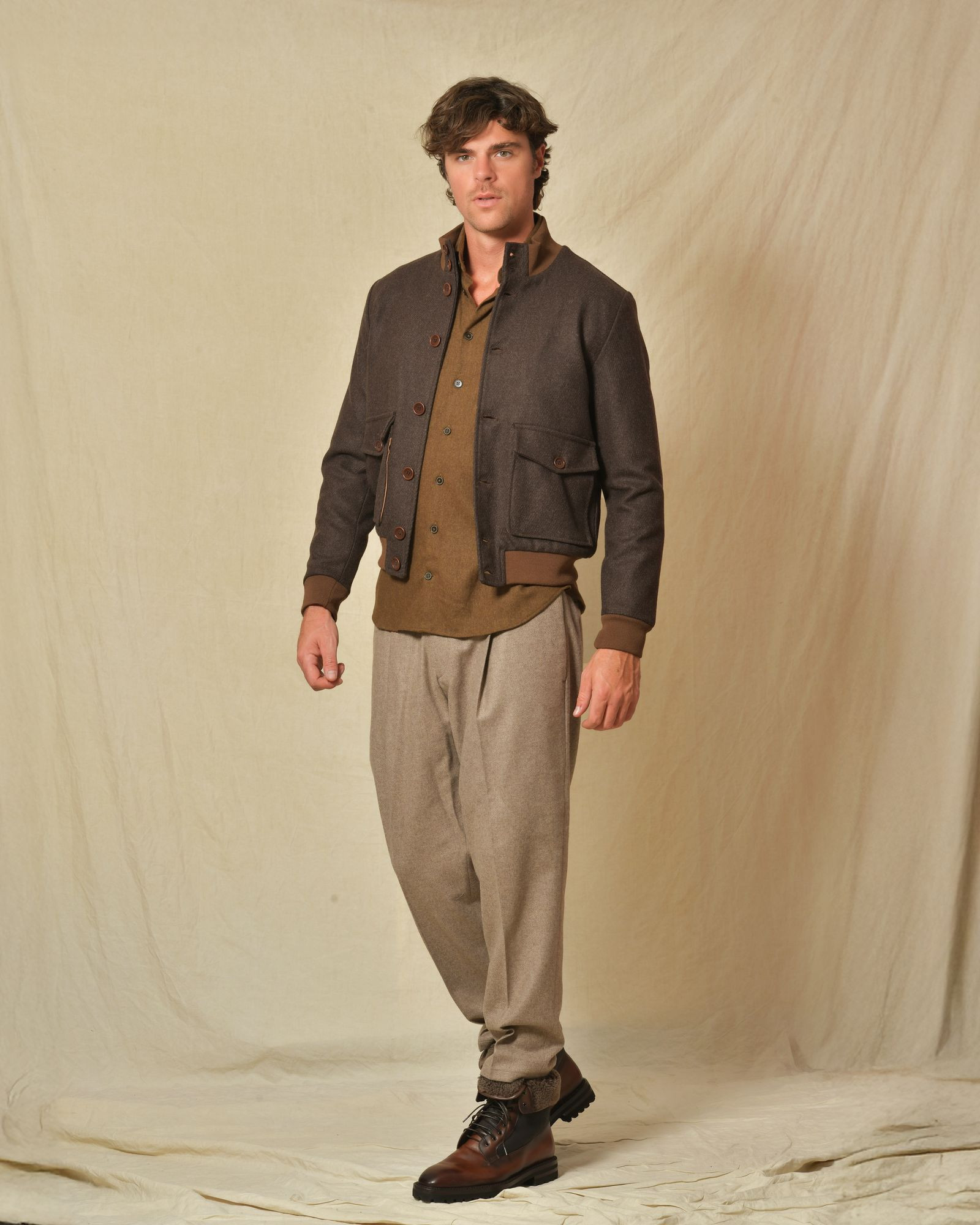 Chemise en laine marron Blue Industry