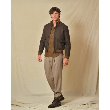 Chemise en laine marron Blue Industry