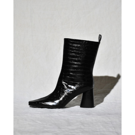 Bottines en cuir noir Lorena Antoniazzi