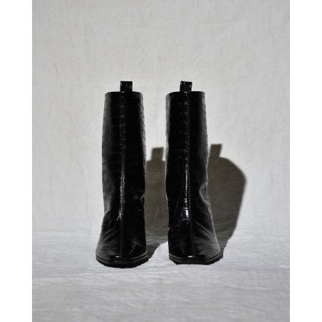 Bottines en cuir noir Lorena Antoniazzi