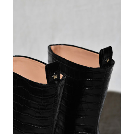 Bottines en cuir noir Lorena Antoniazzi