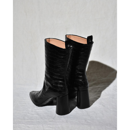 Bottines en cuir noir Lorena Antoniazzi
