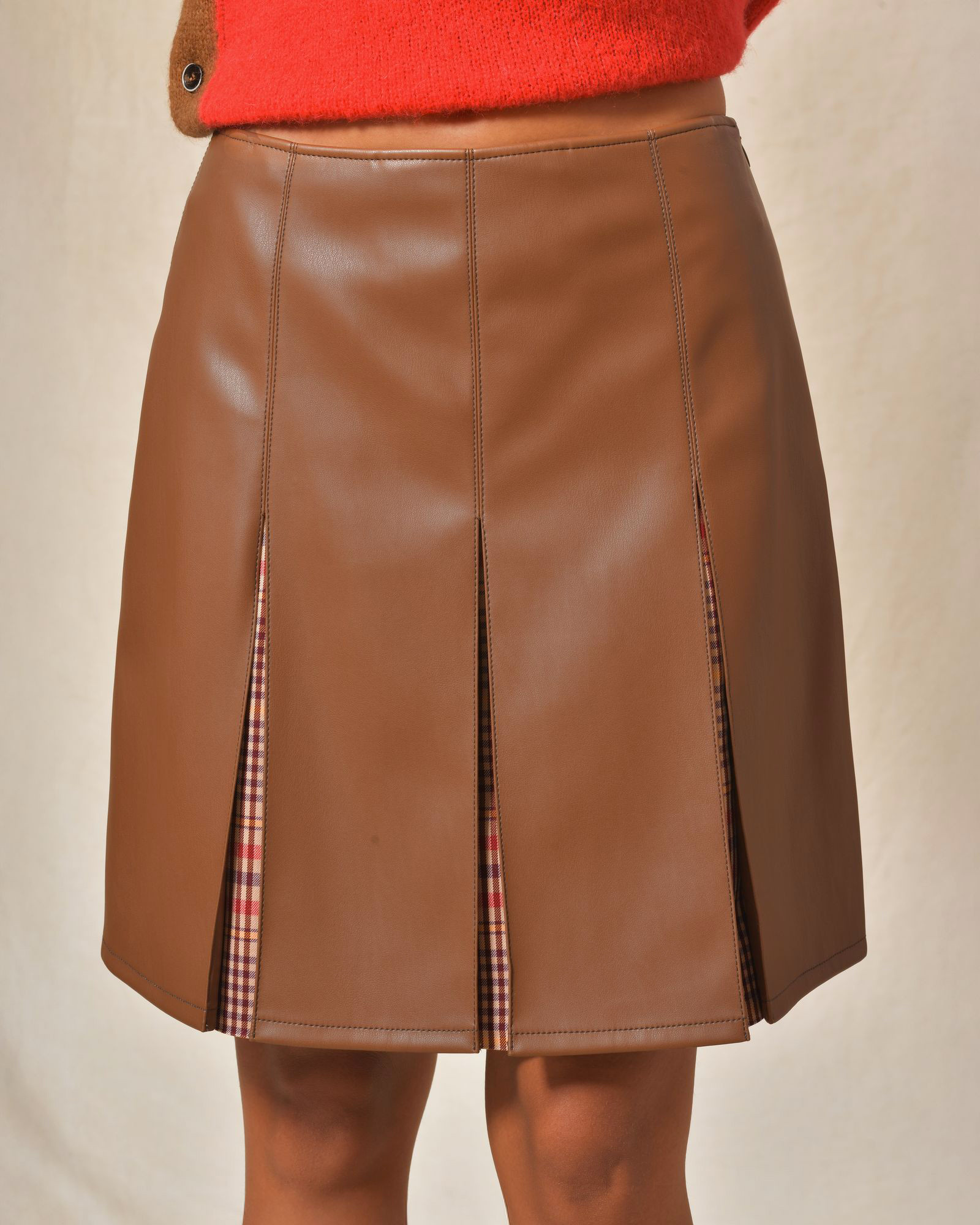 Jupe marron avec motifs Sfizio