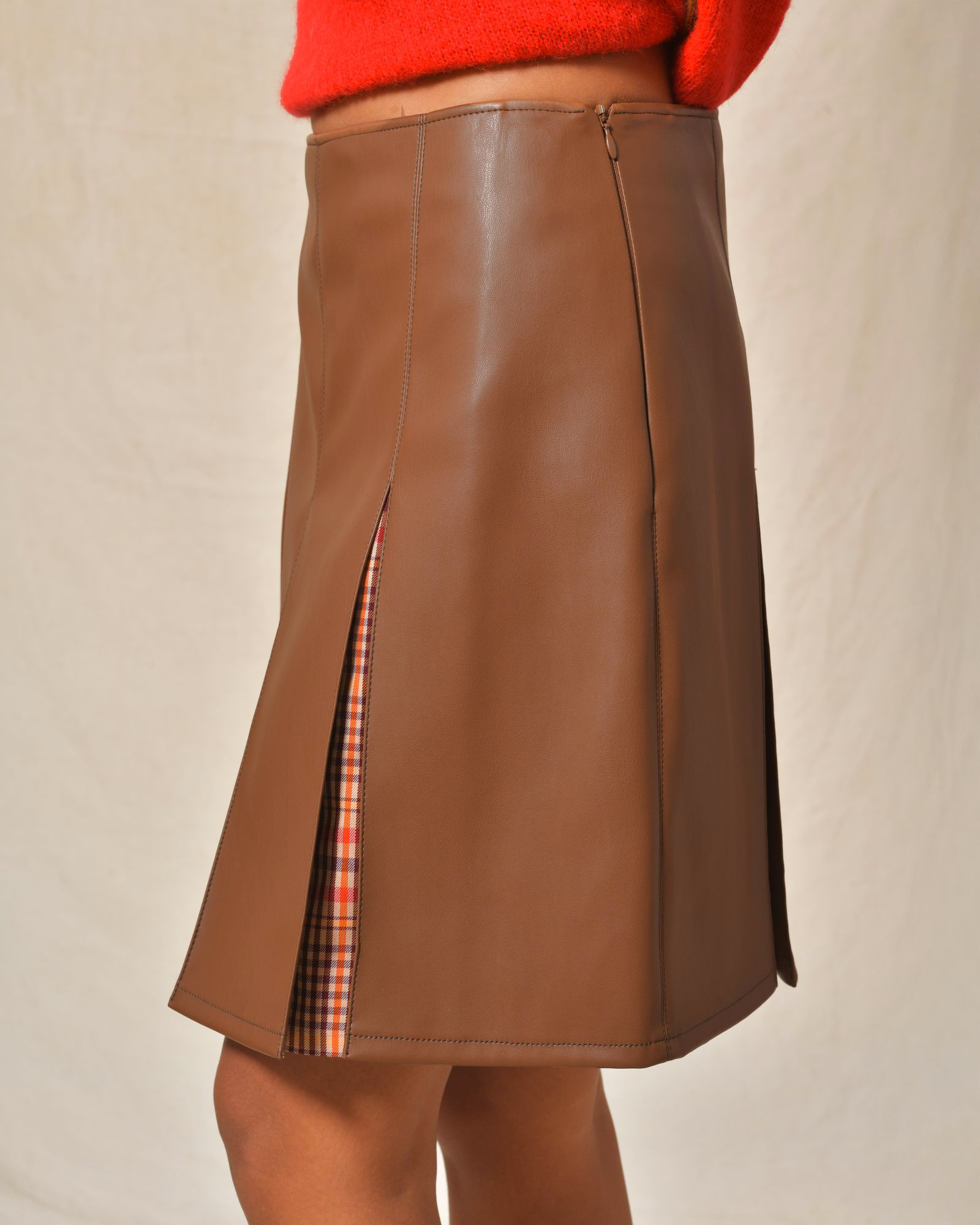 Jupe marron avec motifs Sfizio