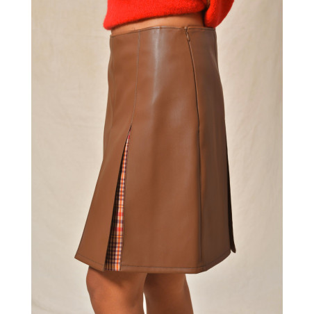 Jupe marron avec motifs Sfizio