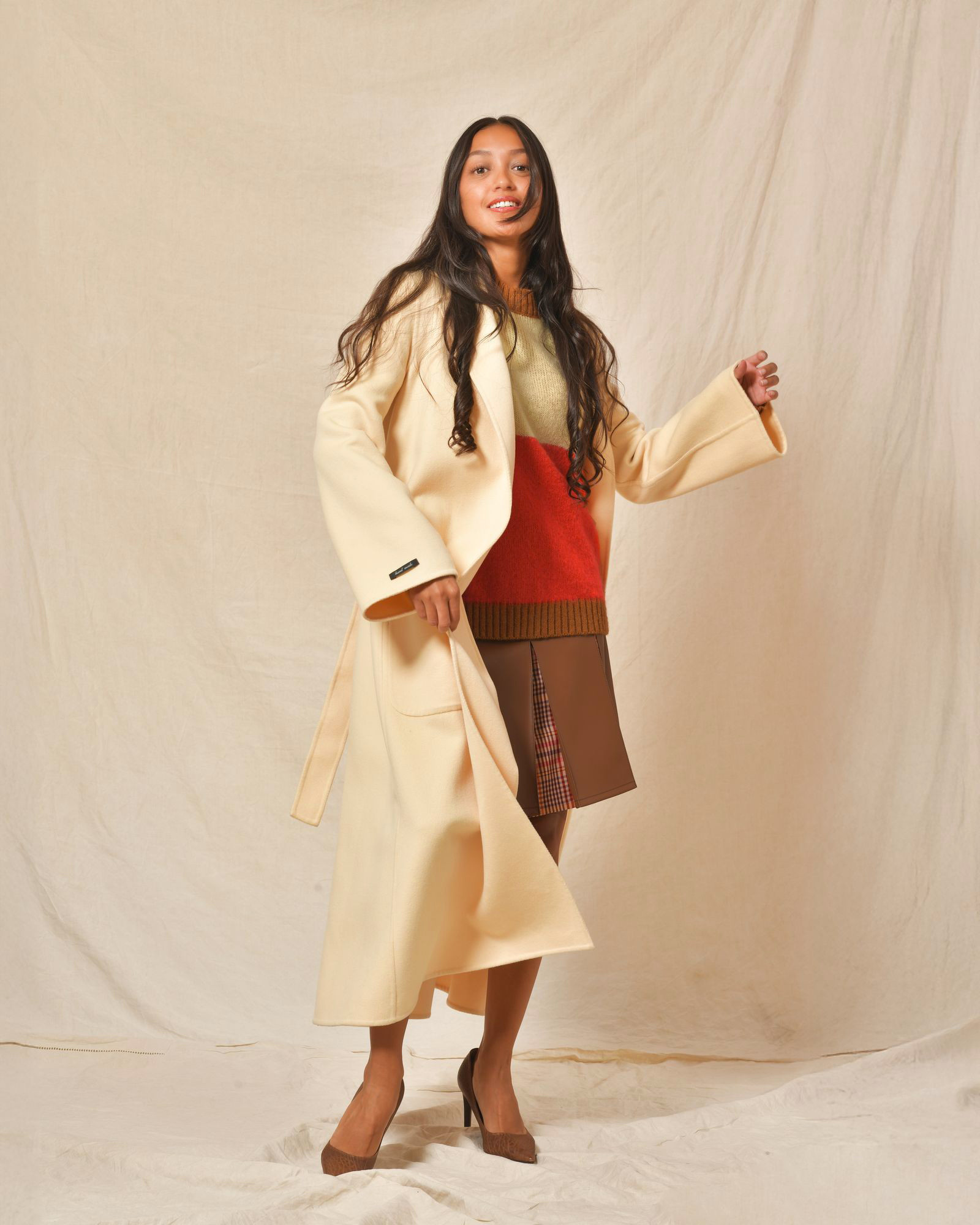 Jupe marron avec motifs Sfizio