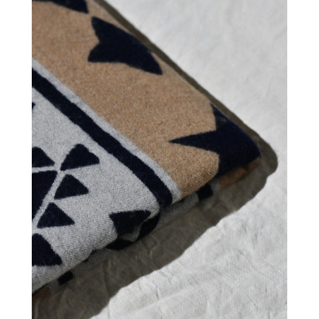 Echarpe en laine noire à motifs Lorena Antoniazzi