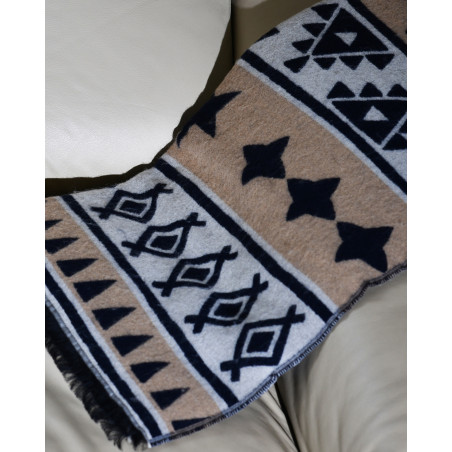 Echarpe en laine noire à motifs Lorena Antoniazzi