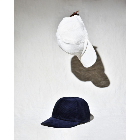 Casquette en velours cotelé bleu Lorena Antoniazzi