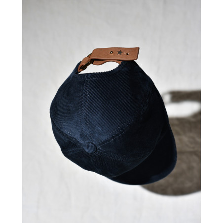 Casquette en velours cotelé bleu Lorena Antoniazzi