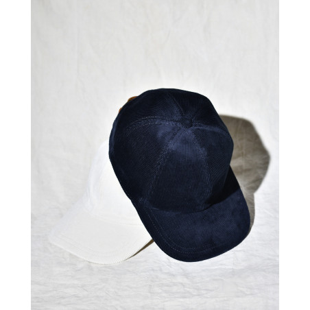 Casquette en velours cotelé bleu Lorena Antoniazzi