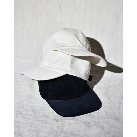 Casquette en velours cotelé bleu Lorena Antoniazzi