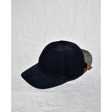Casquette en velours cotelé bleu Lorena Antoniazzi