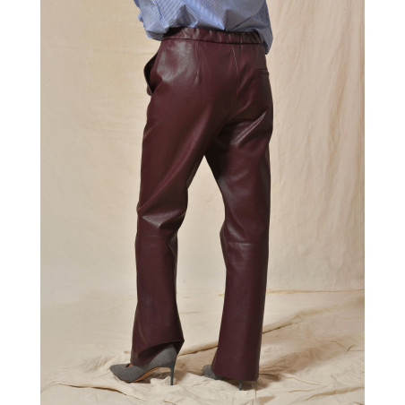 Pantalon en imitation cuir violet Béatrice B