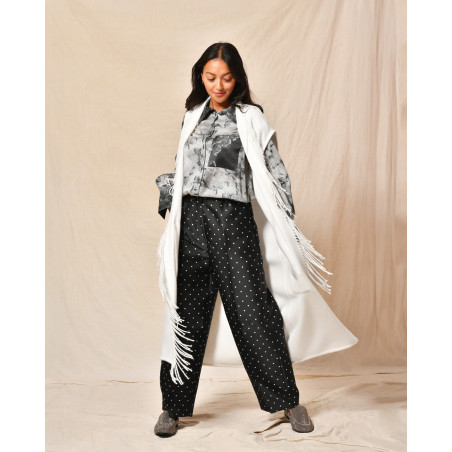 Gilet blanc à franges Clips