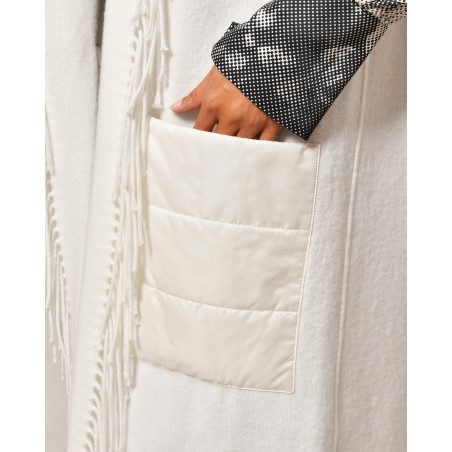 Gilet blanc à franges Clips