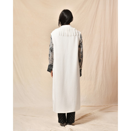 Gilet blanc à franges Clips