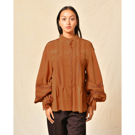 Chemisier bohème à dentelle Sfizio