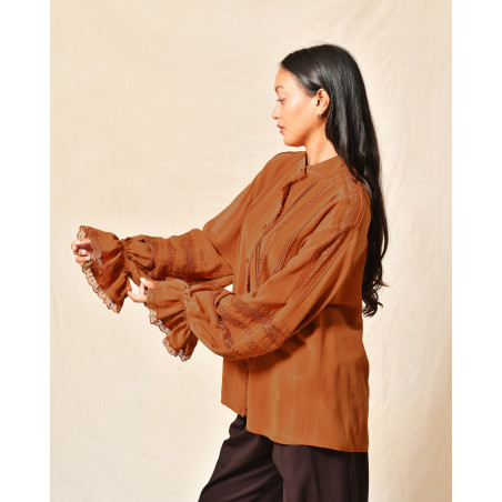 Chemisier bohème à dentelle Sfizio