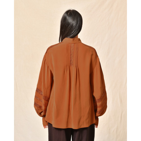 Chemisier bohème à dentelle Sfizio