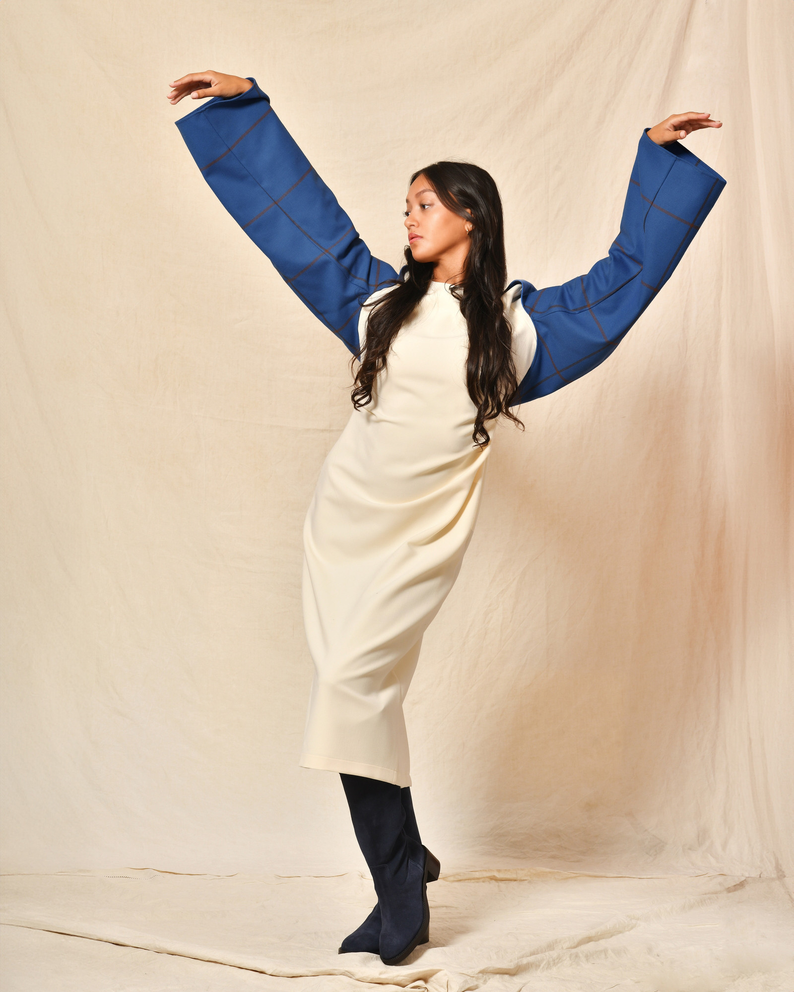 Boléro bleu à carreaux Co.Go