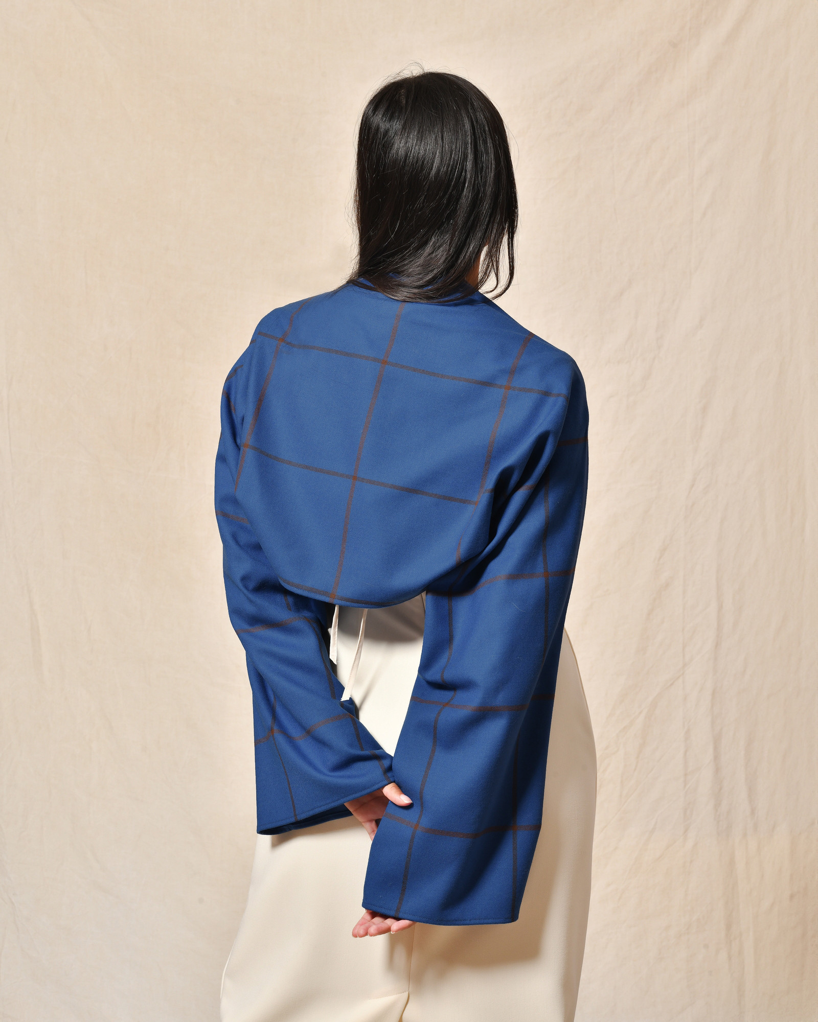 Boléro bleu à carreaux Co.Go