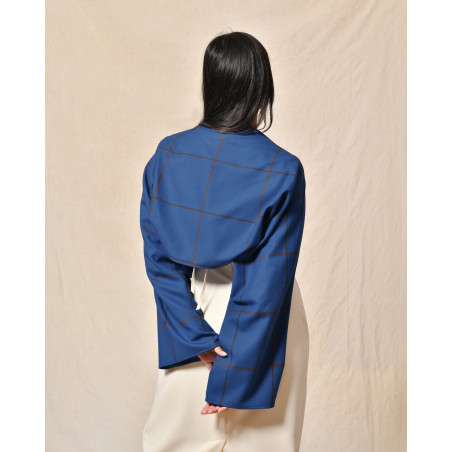 Boléro bleu à carreaux Co.Go