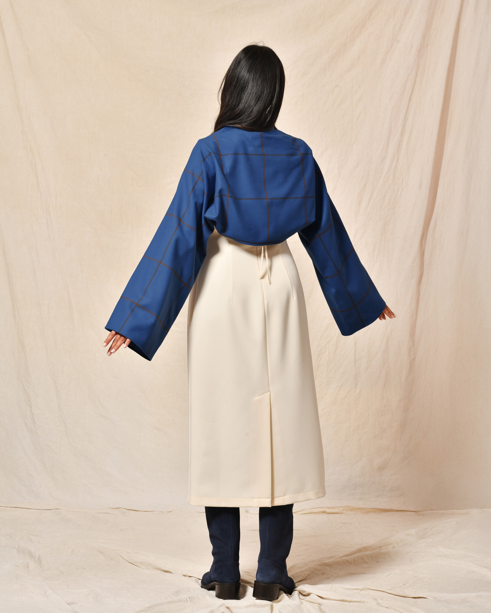 Boléro bleu à carreaux Co.Go