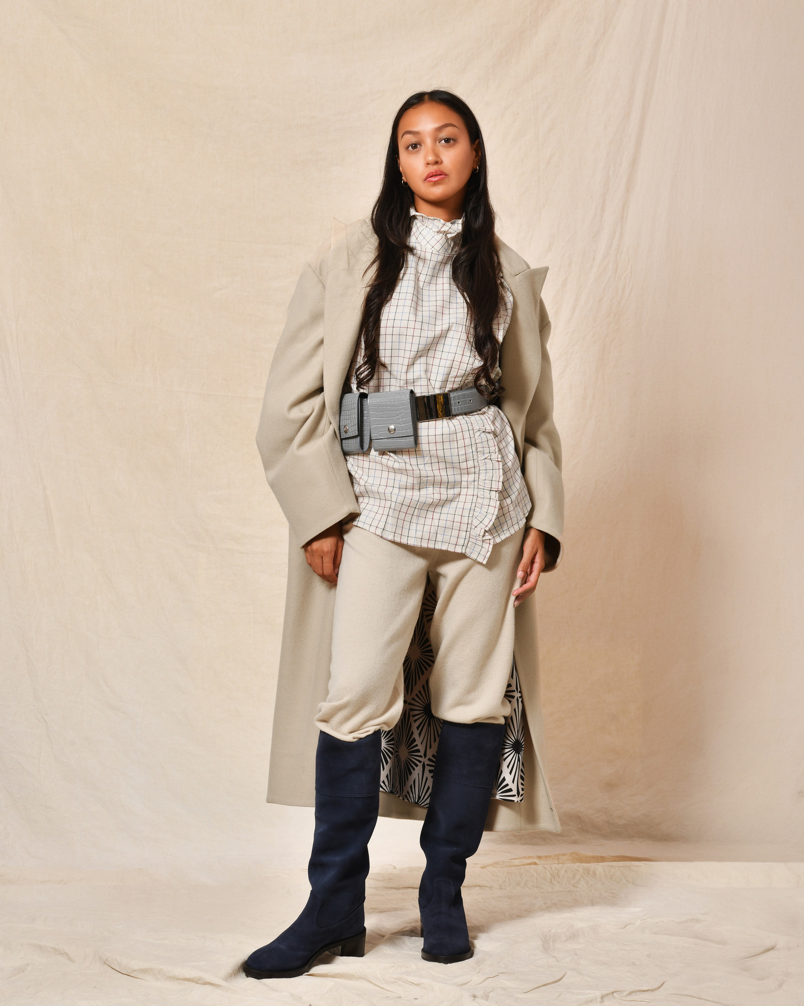 Pantalon en laine beige Manzoni 24