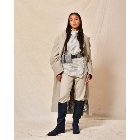 Pantalon en laine beige Manzoni 24