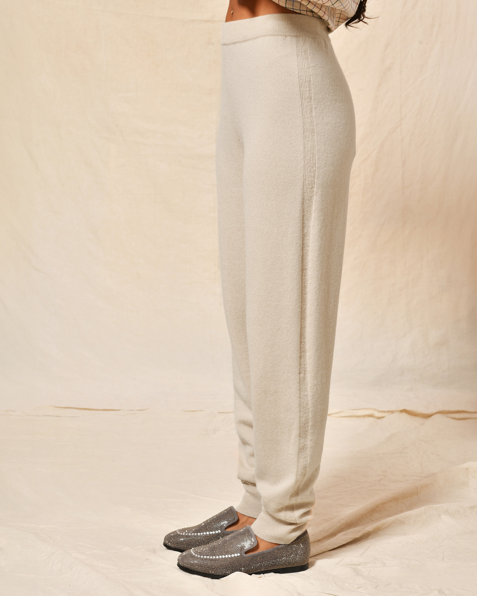 Pantalon en laine beige Manzoni 24