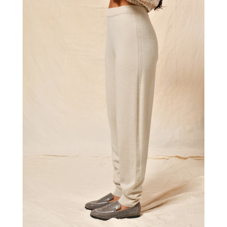 Pantalon en laine beige Manzoni 24