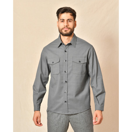 Chemise en laine grise Cruna