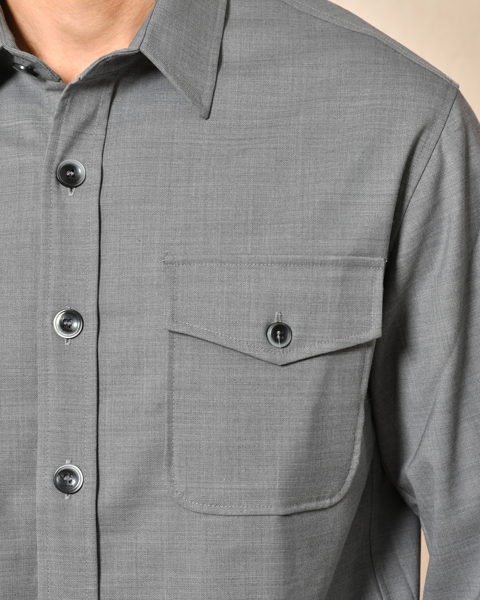 Chemise en laine grise Cruna
