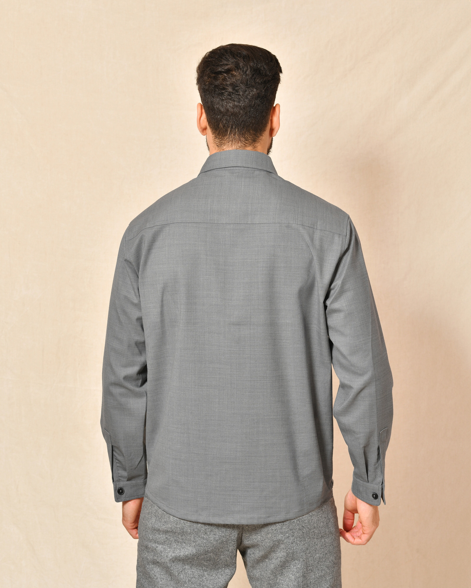 Chemise en laine grise Cruna