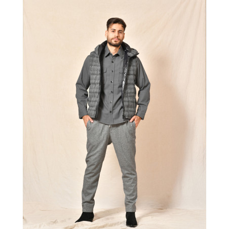 Chemise en laine grise Cruna