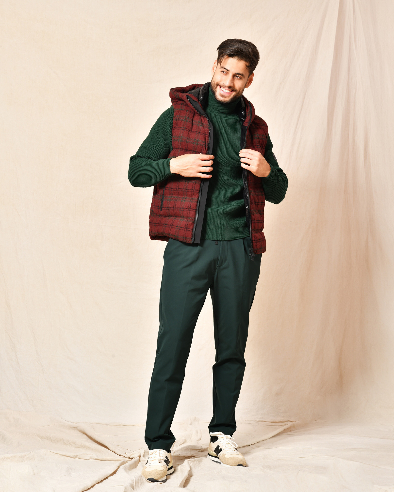 Pull vert en coton mélangé à col montant People Of Shibuya