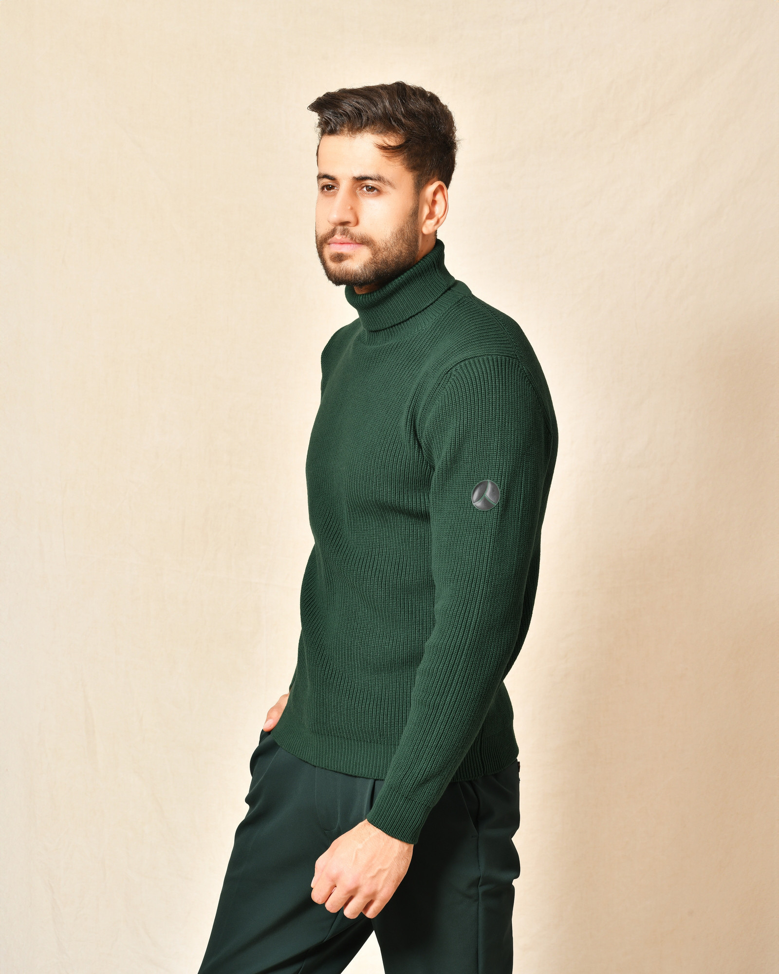 Pull vert en coton mélangé à col montant People Of Shibuya