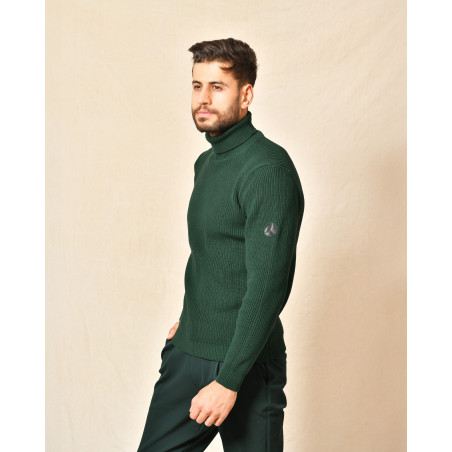Pull vert en coton mélangé à col montant People Of Shibuya