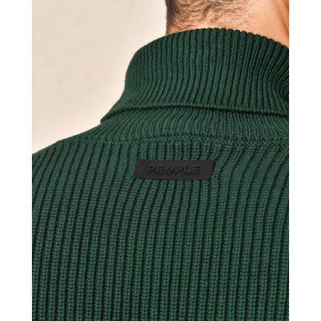 Pull vert en coton mélangé à col montant People Of Shibuya