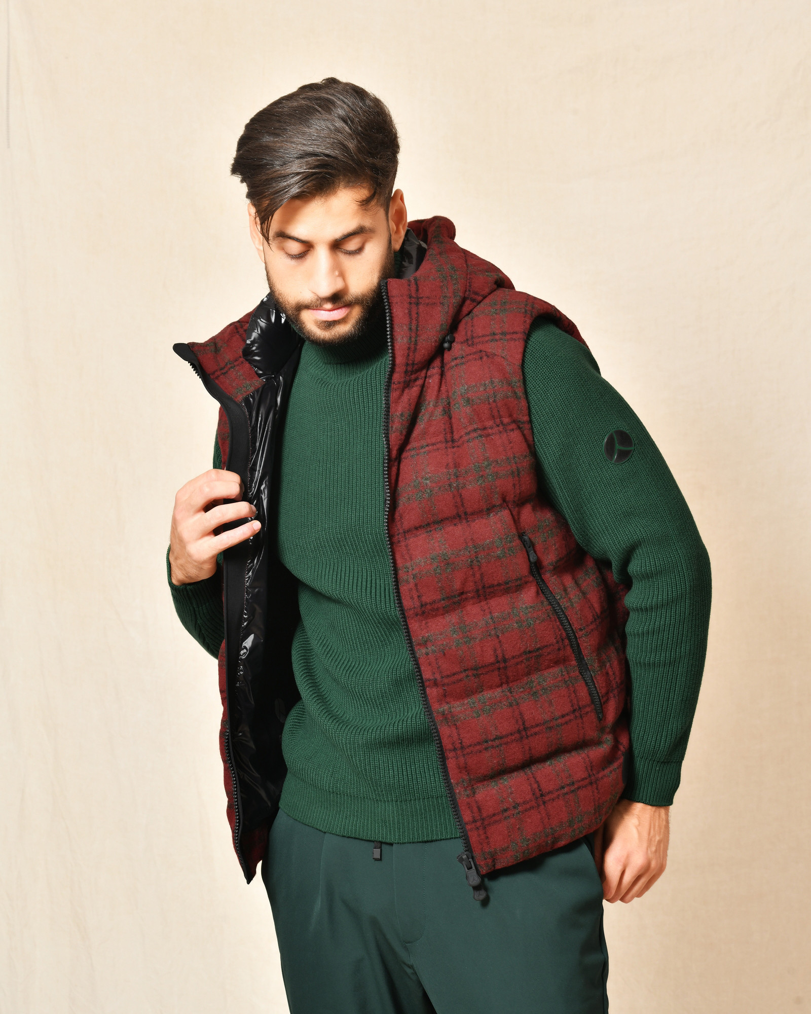 Doudoune à carreaux sans manches People Of Shibuya