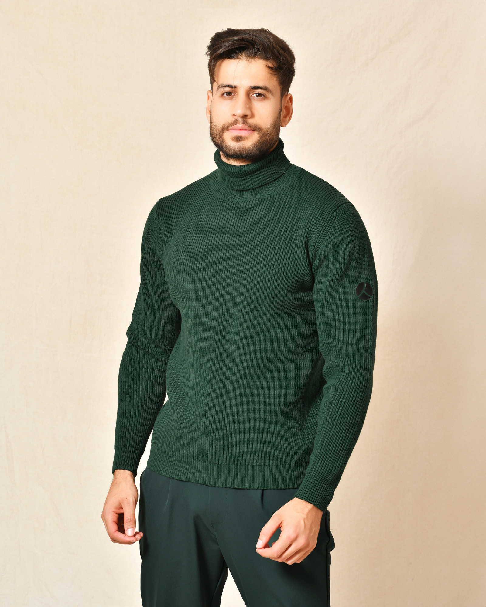 Pull vert en coton mélangé à col montant People Of Shibuya