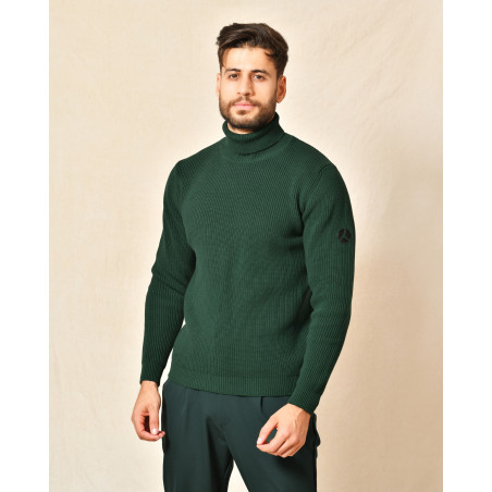 Pull vert en coton mélangé à col montant People Of Shibuya